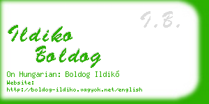 ildiko boldog business card